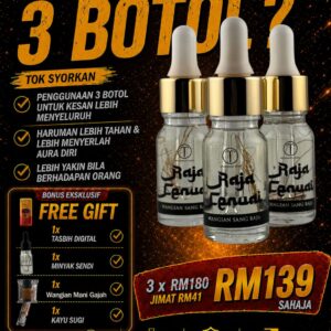 Set 3 botol Raja Cenuai free Minyak Raja Kayu,tasbih,Wangian Mani Gajah
